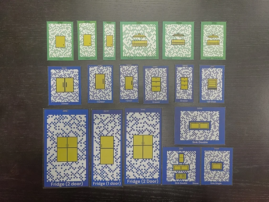 Marker cards used for marker-based augmented reality